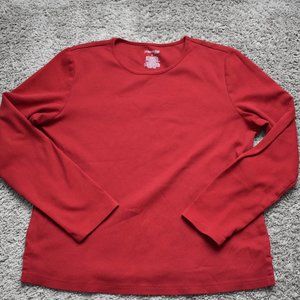 St. John's Bay Red Long Sleeve Shirt Medium